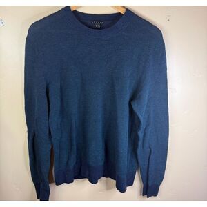 Theory Mens Wool Linen Blend Navy Textured Sweater Size XL‎ Outdoor Preppy